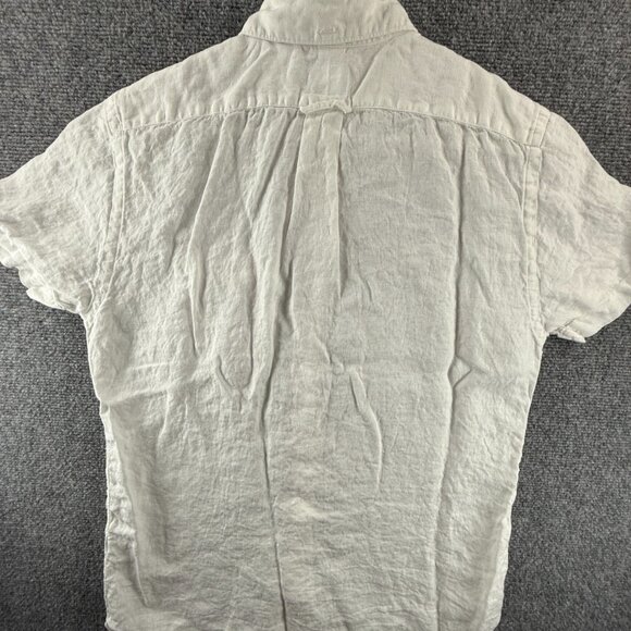 Todd Snyder White Button Up Shirt Men Short Sleeve All Linen Small Portugal - Picture 15 of 15